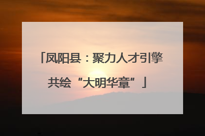 凤阳县：聚力人才引擎 共绘“大明华章”