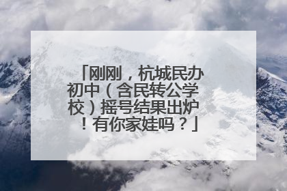 刚刚，杭城民办初中（含民转公学校）摇号结果出炉！有你家娃吗？