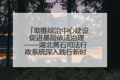 助推综治中心建设 促进基层依法治理——湖北黄石司法行政系统深入践行新时代枫桥经验