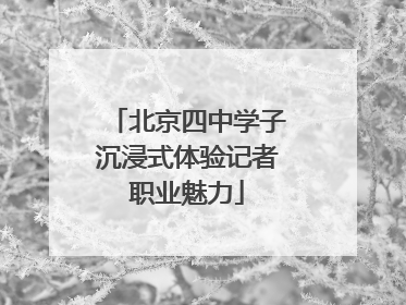 北京四中学子沉浸式体验记者职业魅力