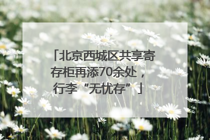 北京西城区共享寄存柜再添70余处，行李“无忧存”