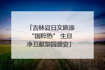 吉林夏日文旅添“国粹热” 生旦净丑献梨园盛宴