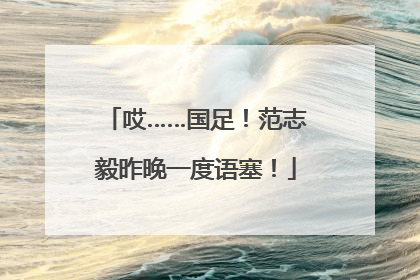 哎……国足！范志毅昨晚一度语塞！