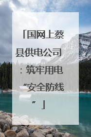 国网上蔡县供电公司：筑牢用电“安全防线”