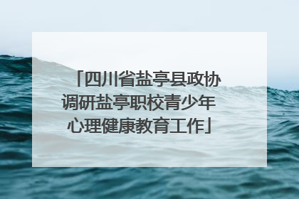 四川省盐亭县政协调研盐亭职校青少年心理健康教育工作
