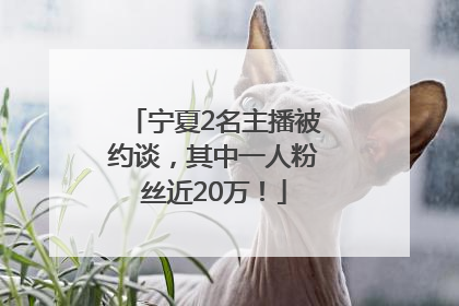 宁夏2名主播被约谈，其中一人粉丝近20万！