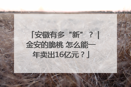 安徽有多“新”？｜金安的脆桃 怎么能一年卖出16亿元？