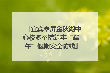 宜宾翠屏金秋湖中心校多举措筑牢“端午”假期安全防线