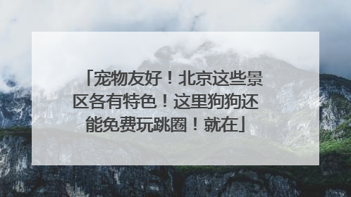 宠物友好！北京这些景区各有特色！这里狗狗还能免费玩跳圈！就在