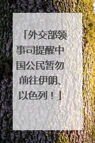 外交部领事司提醒中国公民暂勿前往伊朗、以色列！
