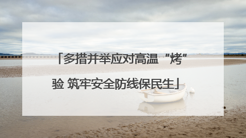 多措并举应对高温“烤”验 筑牢安全防线保民生
