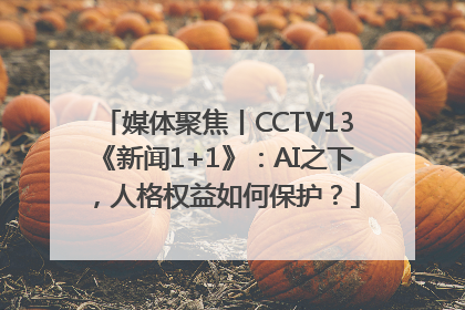 媒体聚焦丨CCTV13《新闻1+1》：AI之下，人格权益如何保护？