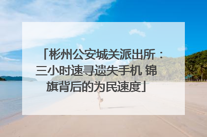 彬州公安城关派出所：三小时速寻遗失手机 锦旗背后的为民速度