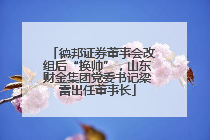 德邦证券董事会改组后“换帅”，山东财金集团党委书记梁雷出任董事长