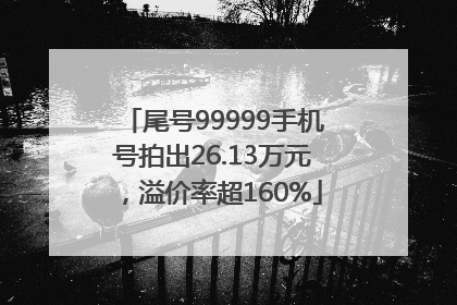 尾号99999手机号拍出26.13万元，溢价率超160%