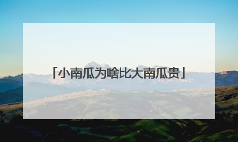 小南瓜为啥比大南瓜贵