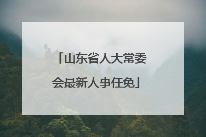山东省人大常委会最新人事任免