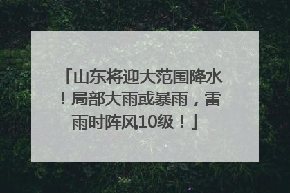 山东将迎大范围降水！局部大雨或暴雨，雷雨时阵风10级！