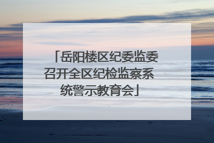 岳阳楼区纪委监委召开全区纪检监察系统警示教育会
