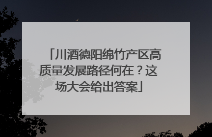 川酒德阳绵竹产区高质量发展路径何在？这场大会给出答案