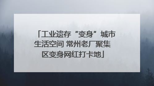 工业遗存“变身”城市生活空间 常州老厂聚集区变身网红打卡地