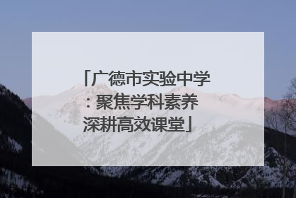 广德市实验中学：聚焦学科素养 深耕高效课堂