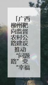 广西柳州靶向监督农村公路建设 推动“问题路”变“幸福路”