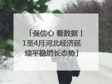 强信心 看数据丨1至4月河北经济延续平稳增长态势