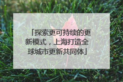 探索更可持续的更新模式，上海打造全球城市更新共同体