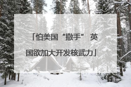 怕美国“撒手” 英国欲加大开发核武力