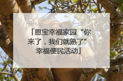 恩宝幸福家园“你来了，我们就熟了” 幸福便民活动
