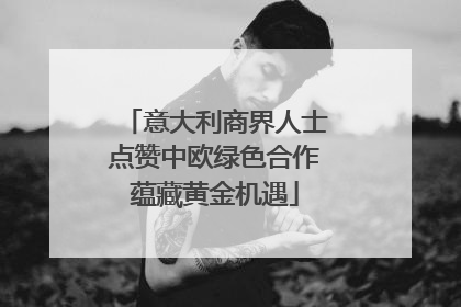 意大利商界人士点赞中欧绿色合作蕴藏黄金机遇