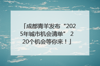 成都青羊发布“2025年城市机会清单” 220个机会等你来！