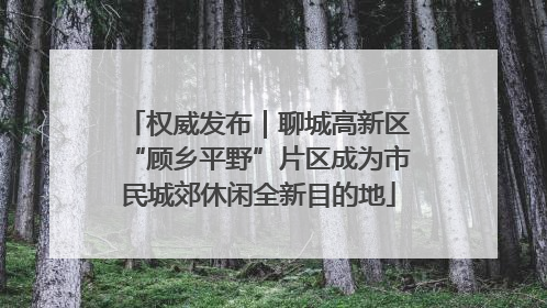 权威发布｜聊城高新区“顾乡平野”片区成为市民城郊休闲全新目的地