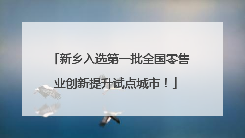 新乡入选第一批全国零售业创新提升试点城市！