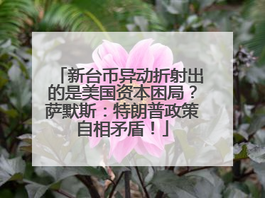 新台币异动折射出的是美国资本困局？萨默斯：特朗普政策自相矛盾！