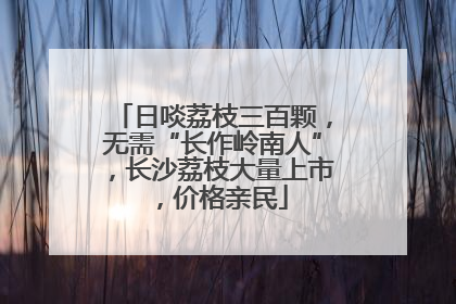 日啖荔枝三百颗，无需“长作岭南人”，长沙荔枝大量上市，价格亲民