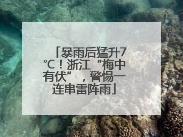 暴雨后猛升7℃！浙江“梅中有伏”，警惕一连串雷阵雨