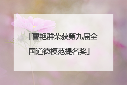曹艳群荣获第九届全国道德模范提名奖