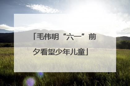 毛伟明“六一”前夕看望少年儿童