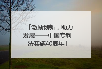 激励创新，助力发展——中国专利法实施40周年