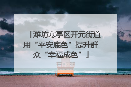 潍坊寒亭区开元街道用“平安底色”提升群众“幸福成色”