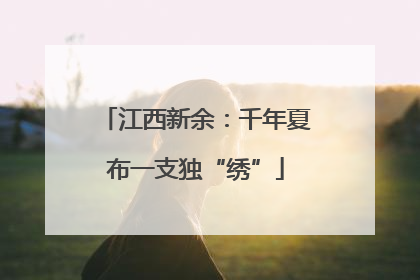 江西新余：千年夏布一支独“绣”