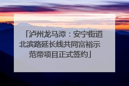 泸州龙马潭：安宁街道北滨路延长线共同富裕示范带项目正式签约