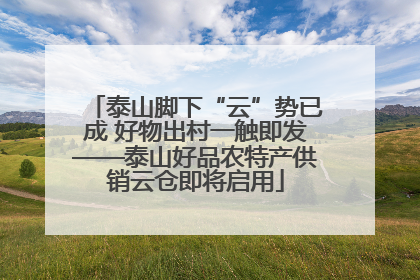 泰山脚下“云”势已成 好物出村一触即发——泰山好品农特产供销云仓即将启用