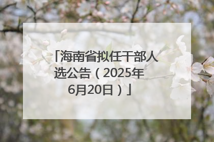 海南省拟任干部人选公告（2025年6月20日）