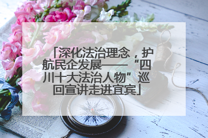 深化法治理念，护航民企发展——“四川十大法治人物”巡回宣讲走进宜宾