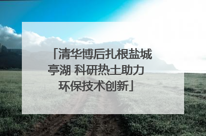清华博后扎根盐城亭湖 科研热土助力环保技术创新