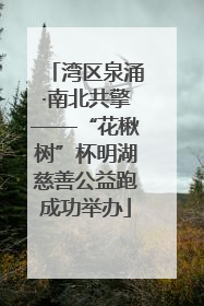 湾区泉涌·南北共擎——“花楸树”杯明湖慈善公益跑成功举办