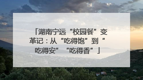 湖南宁远“校园餐”变革记：从“吃得饱”到“吃得安”“吃得香”